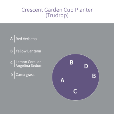 crescent garden cup planter