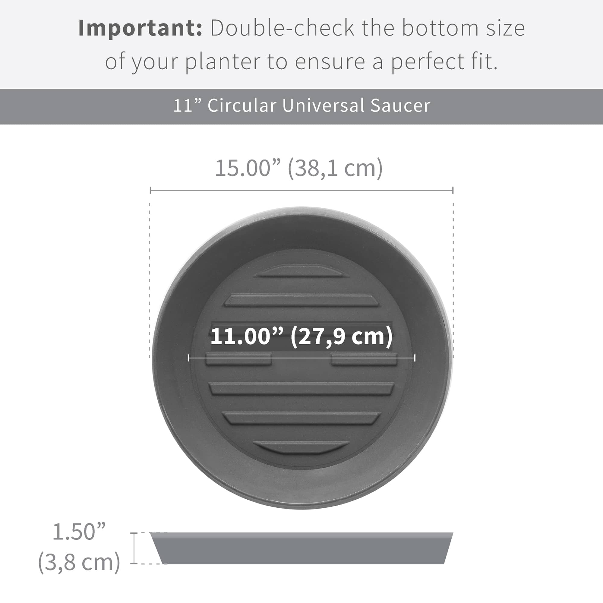 11 in Universal Round Saucer Infographic