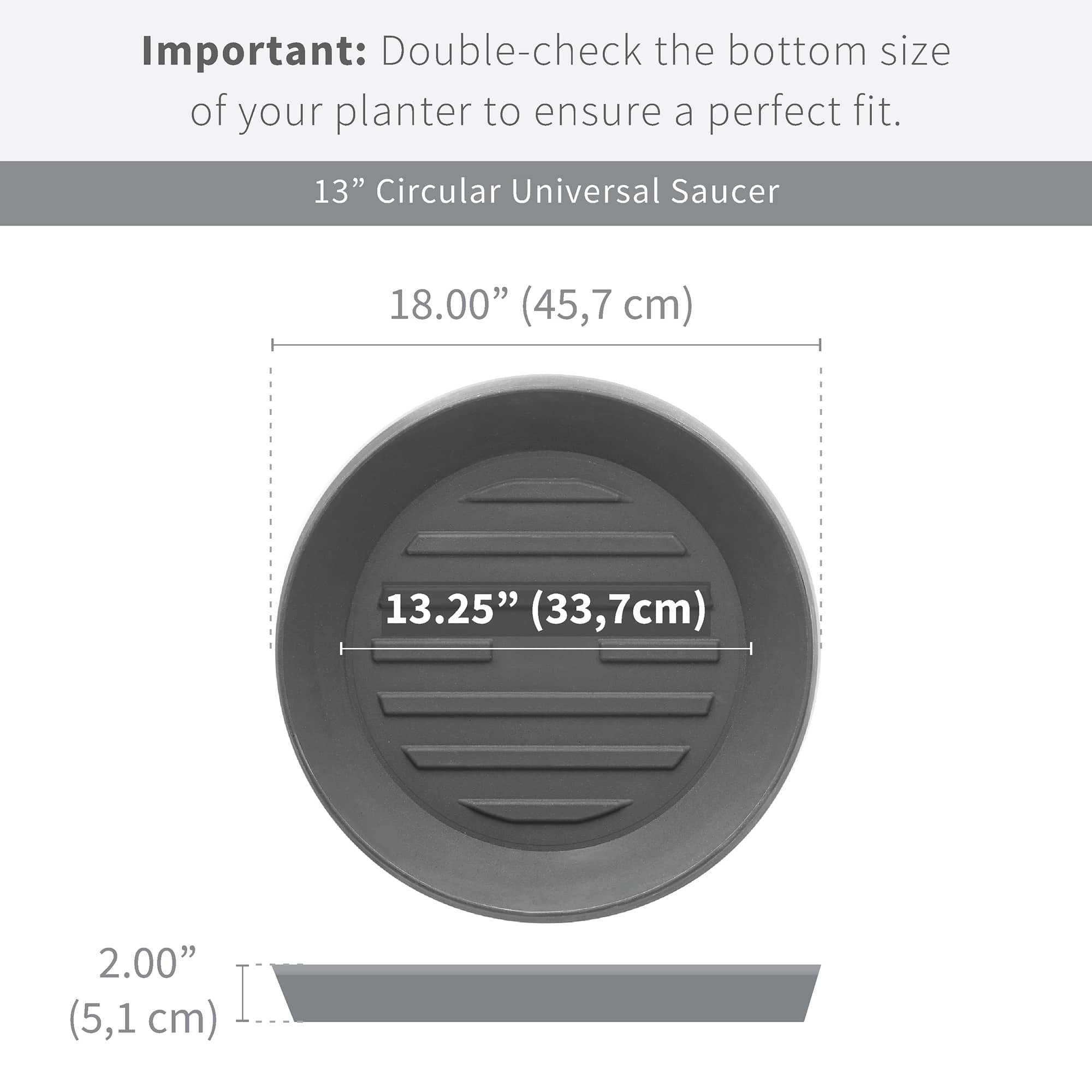 13 in Universal Round Saucer Infographic