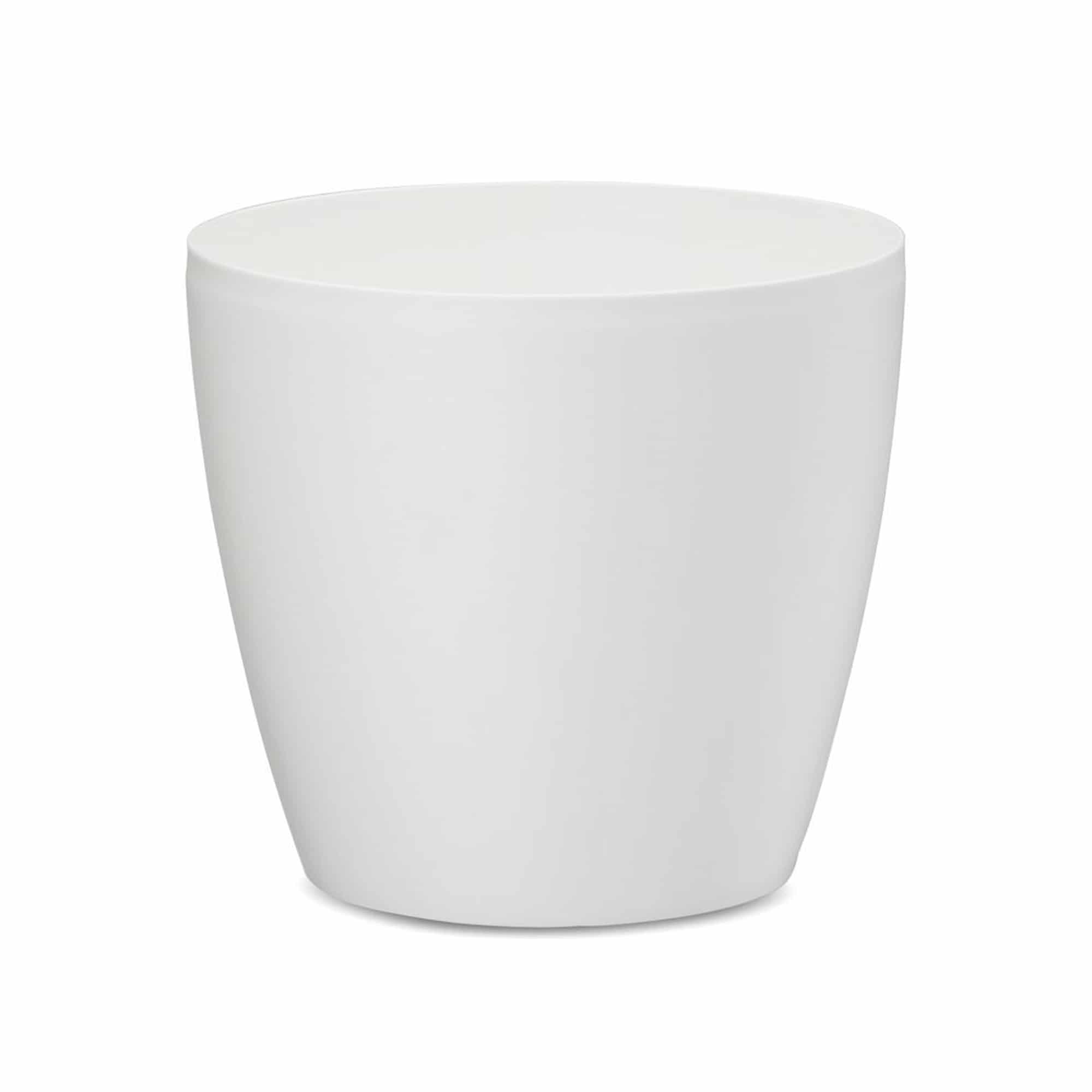 Eva Planter White – White planter, angled view