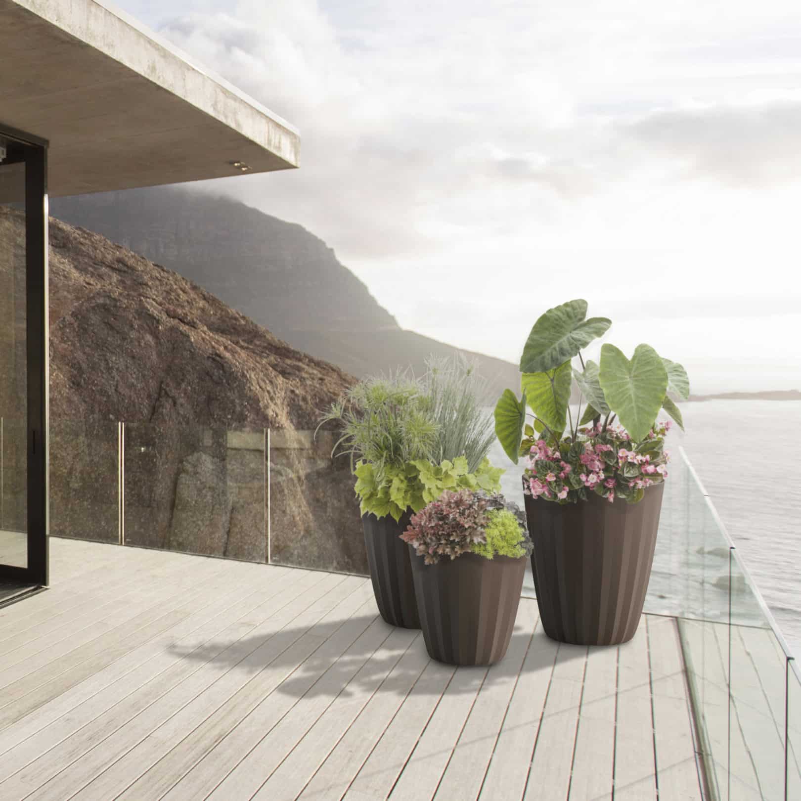 Balcony View with Pleat Planters