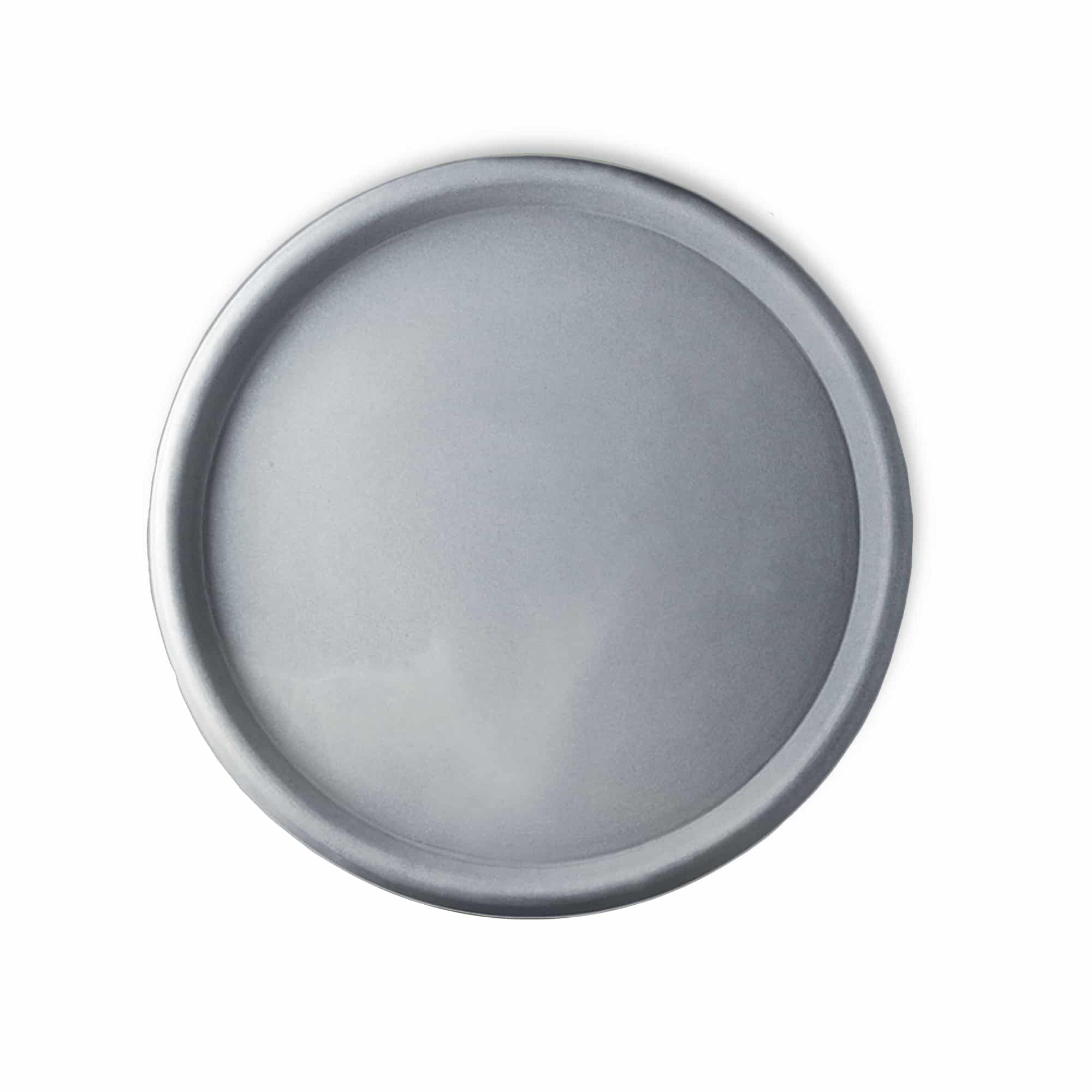Grey Big Saucer – Gray round plant saucer, top view