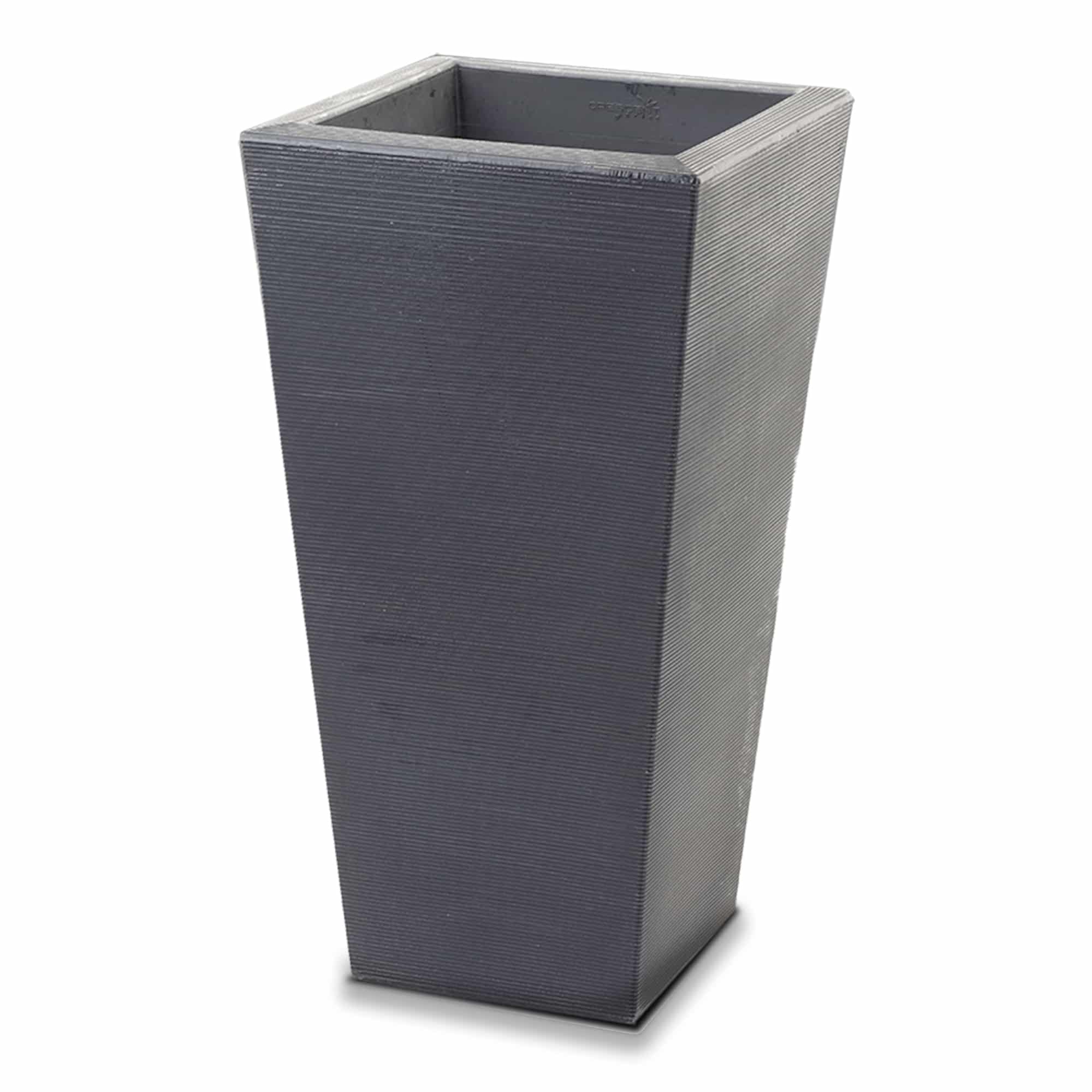 Bowery Planter in Slate Grey – Slate gray round planter with tapered shape