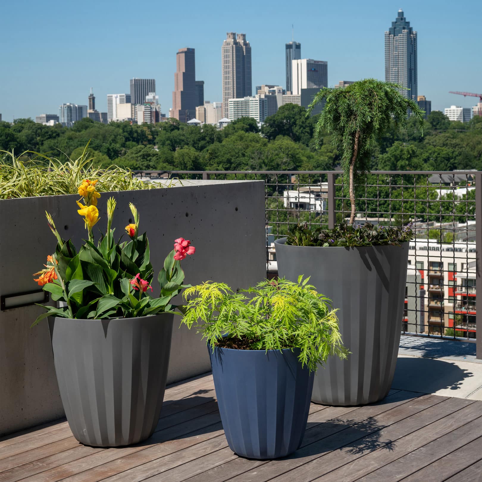City Rooftop with Pleat Planters