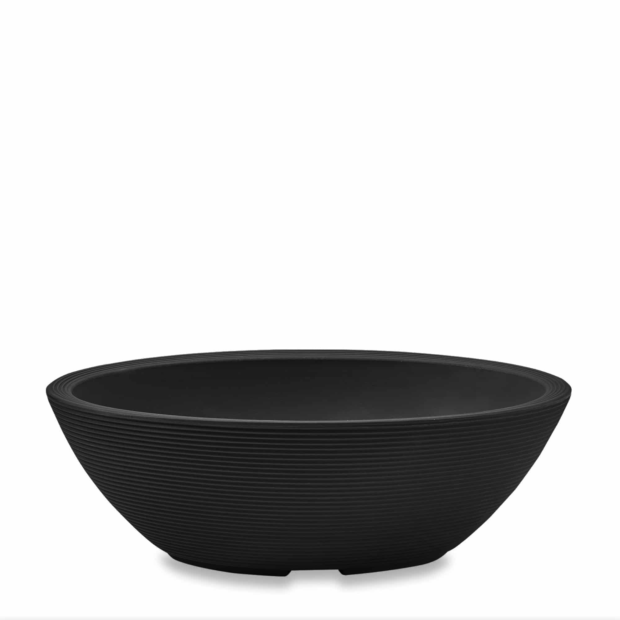 Delano Oval Bowl in Caviar Black – Black oval planter bowl