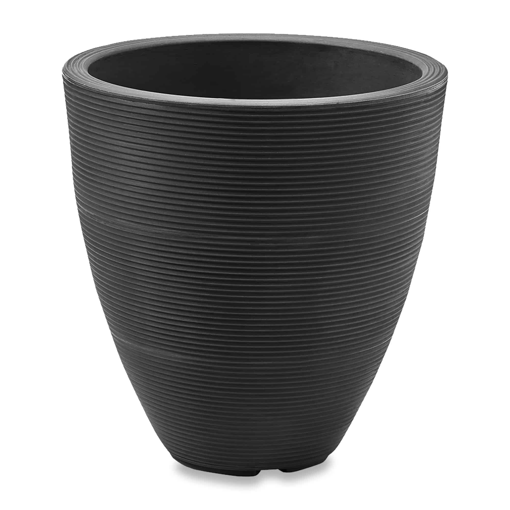 Delano Tall Planter in Caviar Black – Black tapered planter