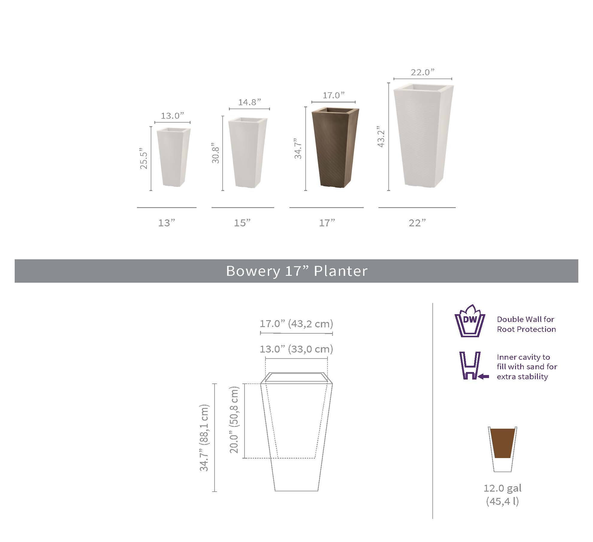 Bowery 17" Planter