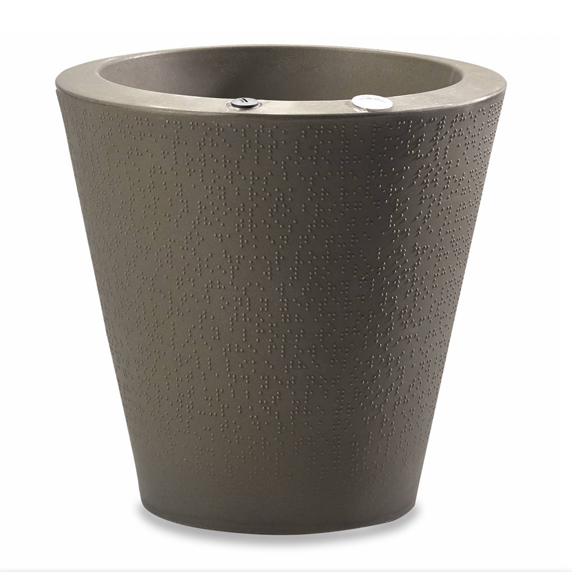 Dot Planter in Old Bronze Brown – Bronze brown tapered planter with dotted texture