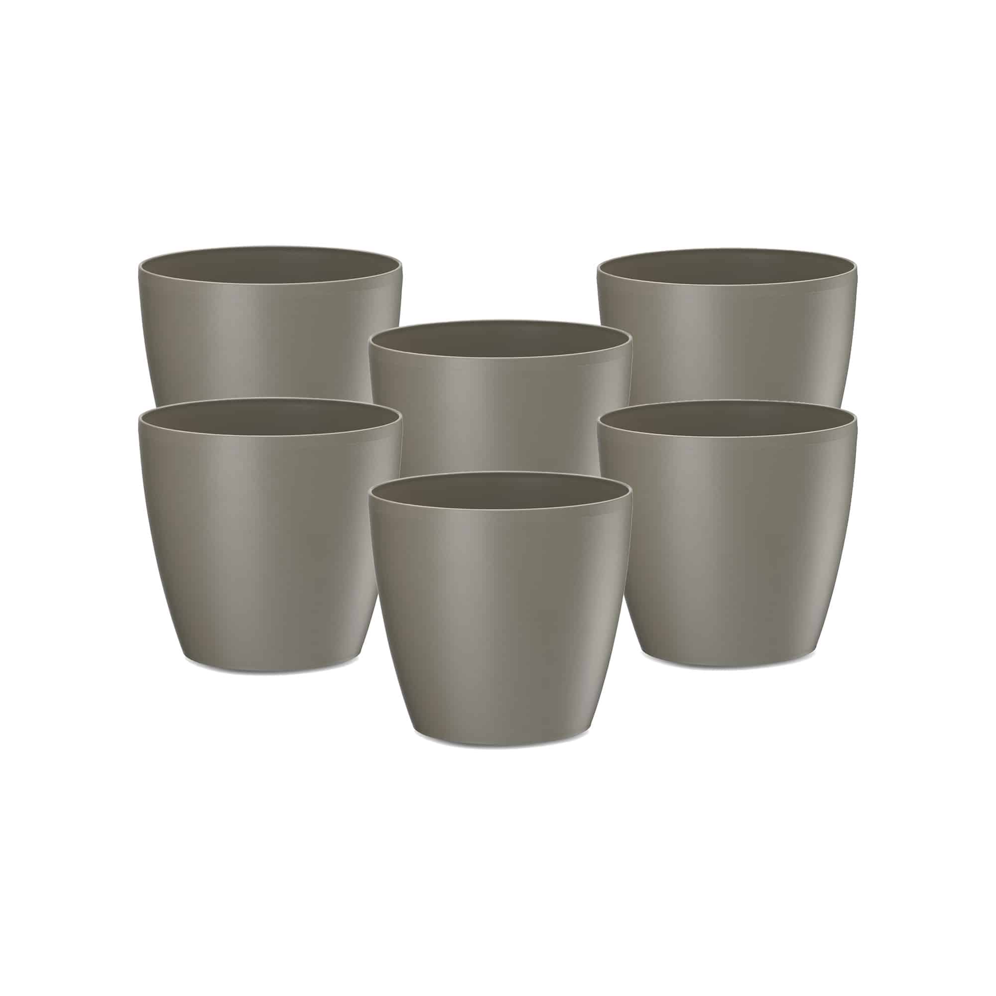 Eva Latte Kits x 6 – Six stacked planter kits in a light neutral color