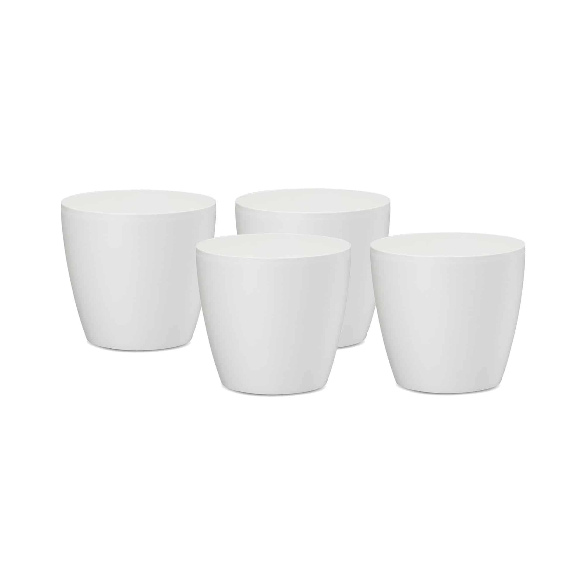 Eva White Kits x 4 – Set of four white tapered planters