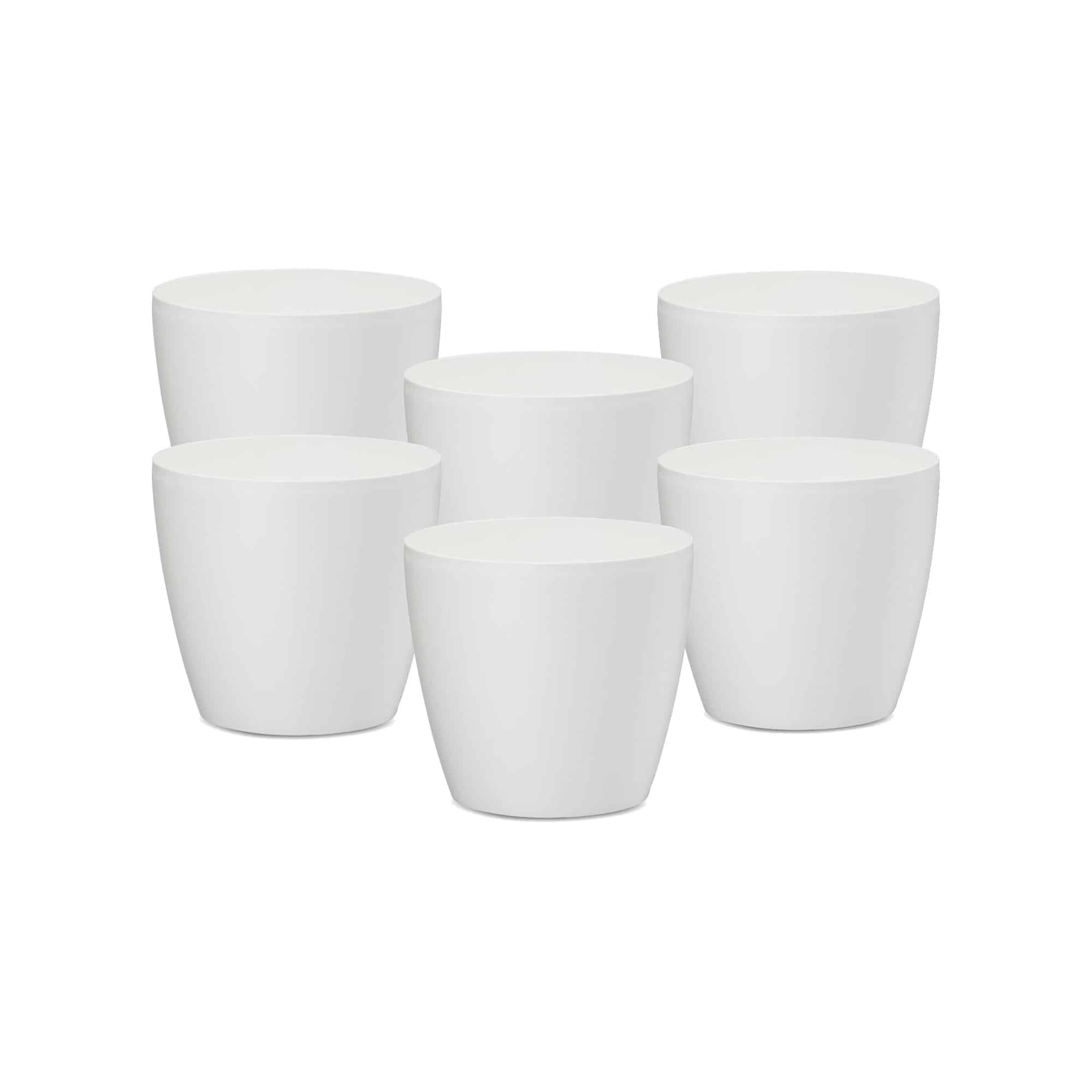 Eva White Kits x 6 – Set of six white self-watering planter kits