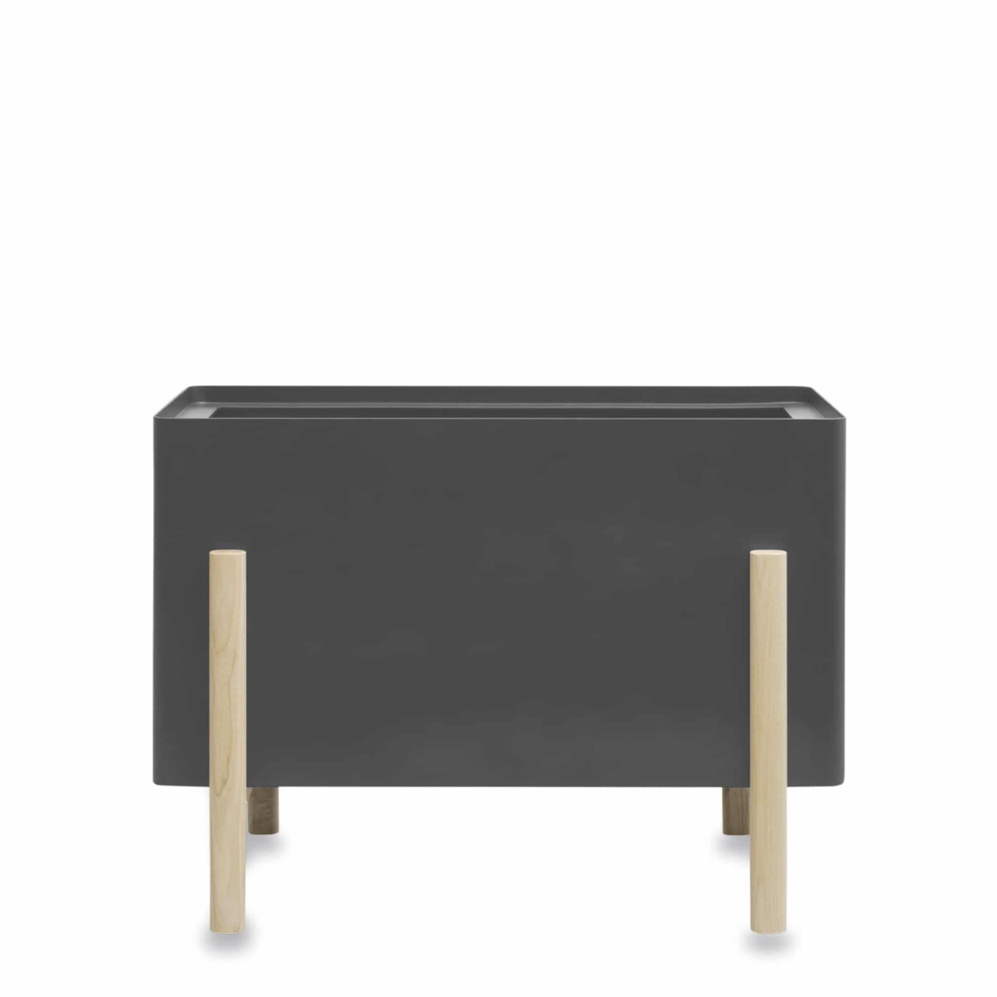 Fuse Rectangular planter in lead grey