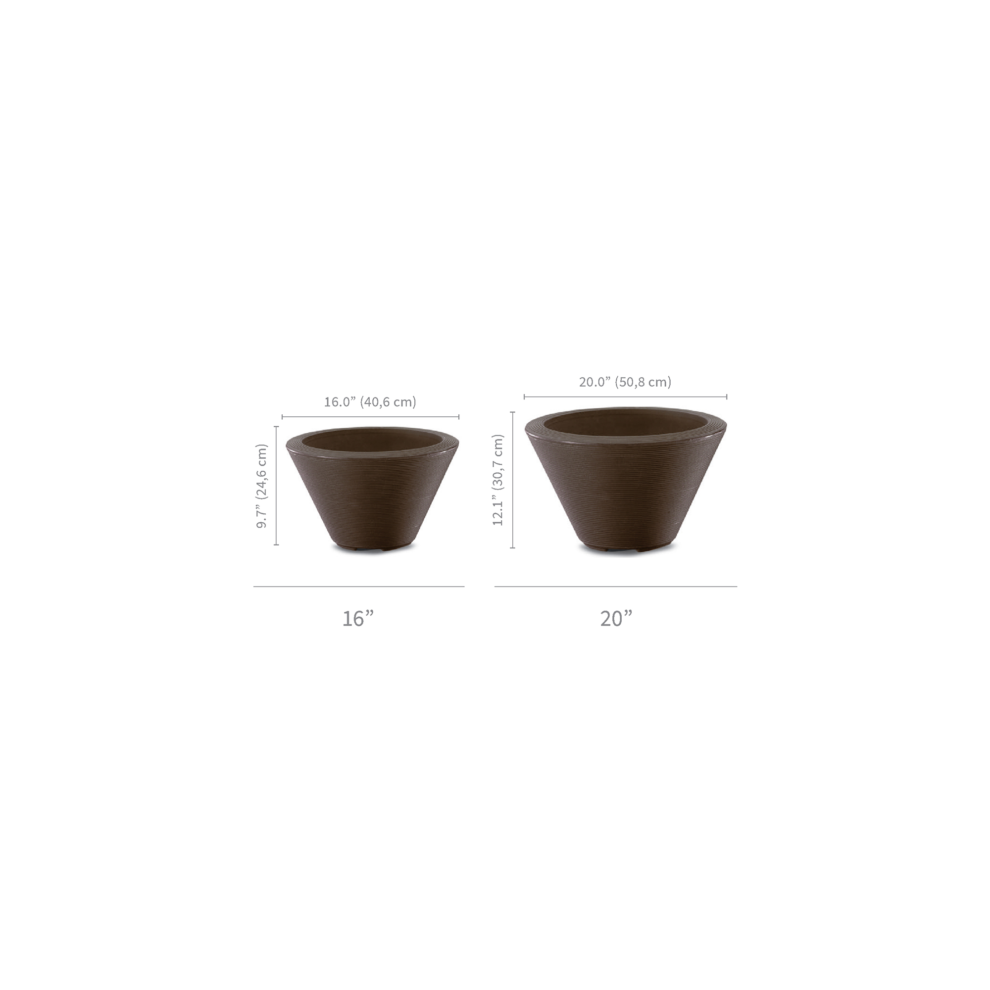 Gramercy Round planters specifications