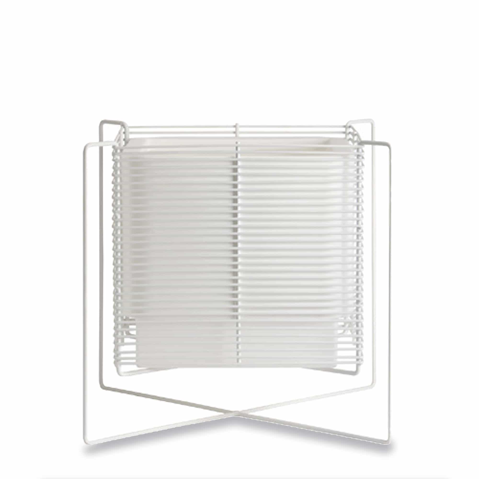 lin low square planter in white