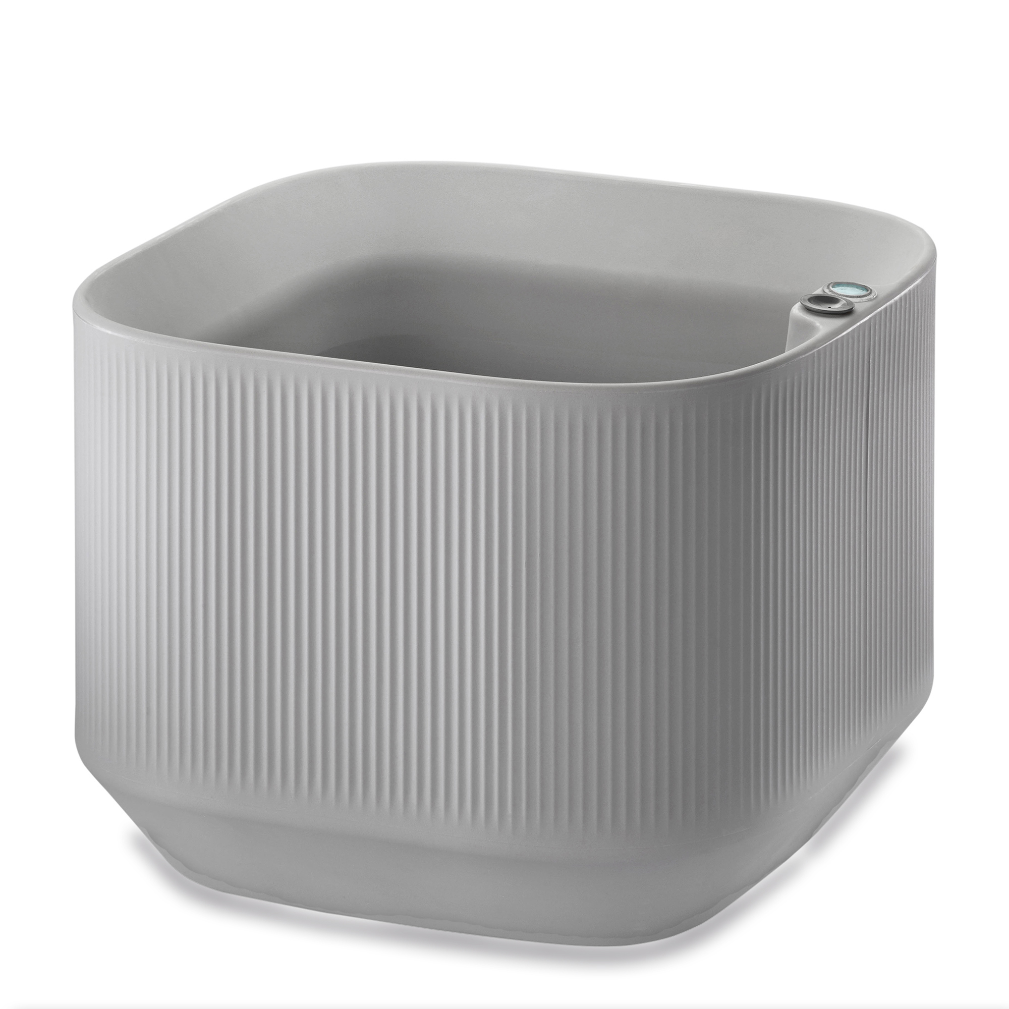 mod low square planter in ash grey