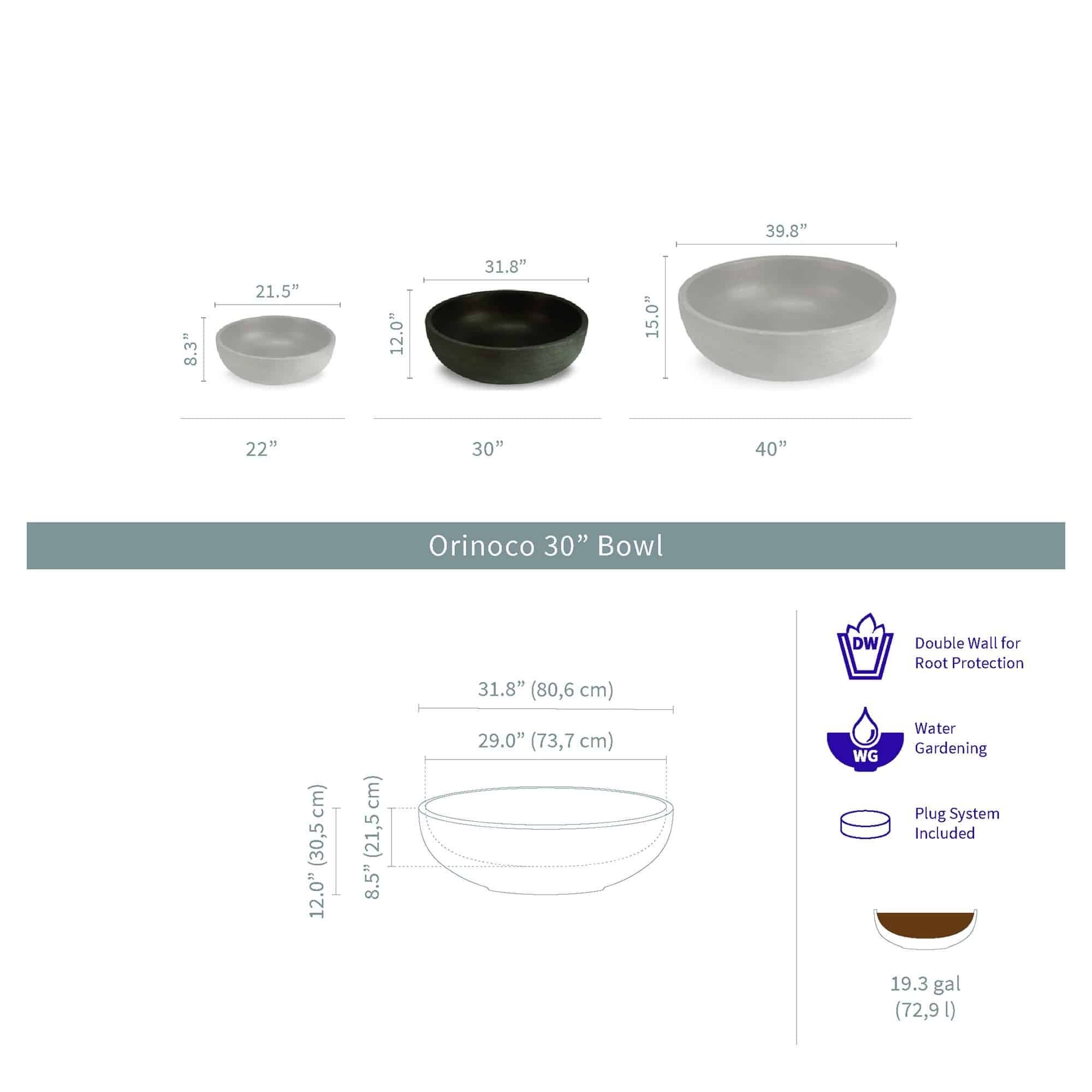 Orinoco 30 inches Bowl