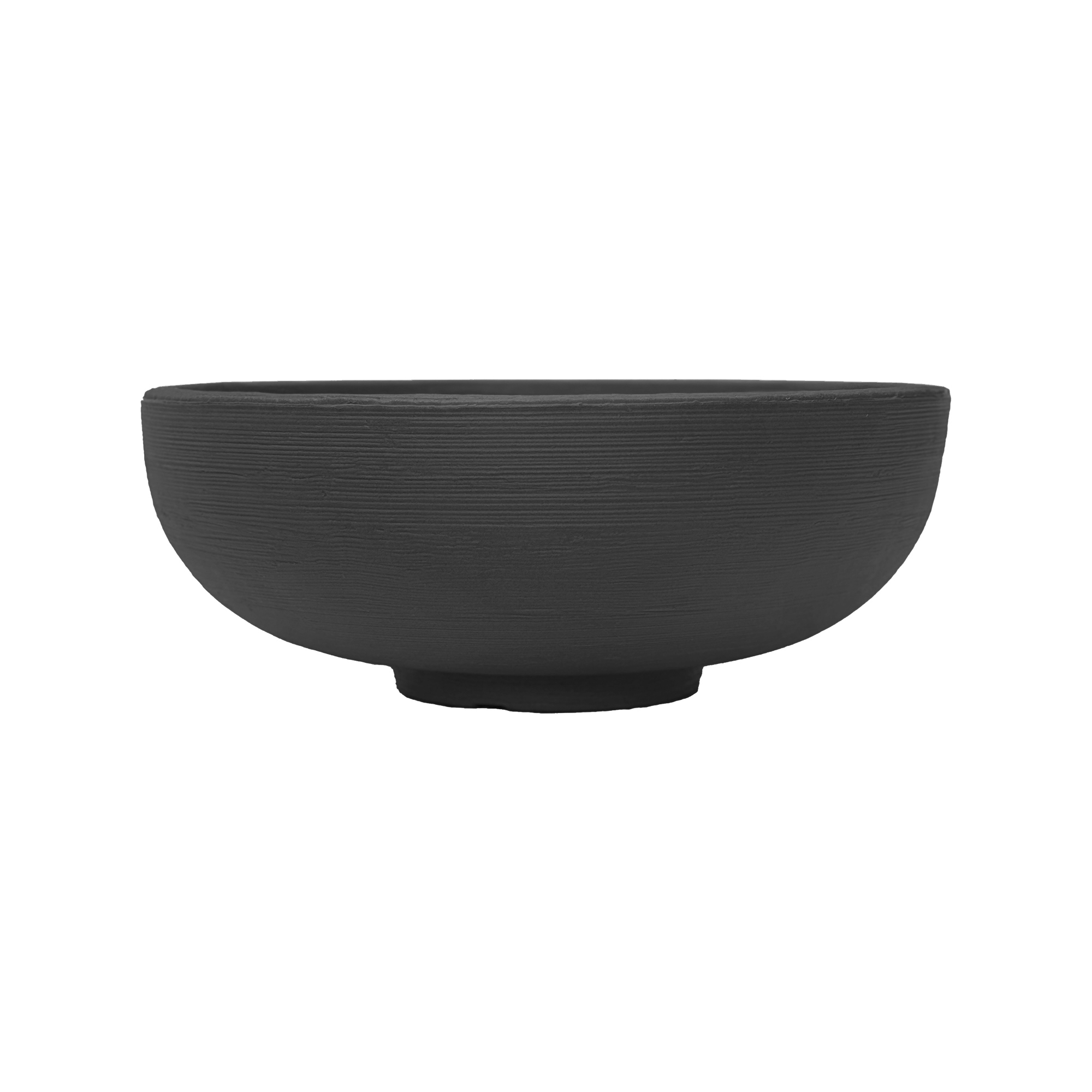 Orinoco Bowl in Caviar Black – Black round planter bowl