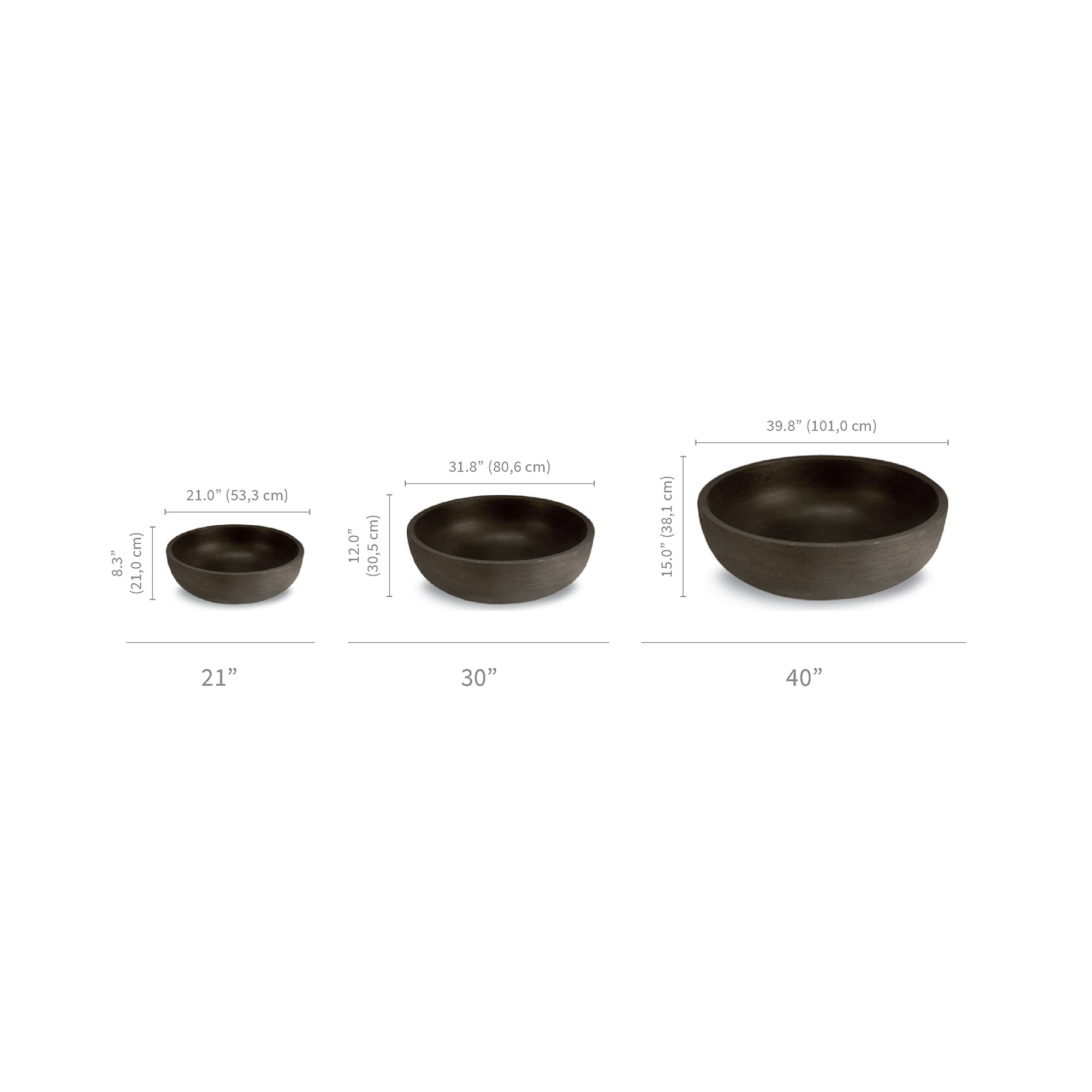 Cast Stone Wok Planter - 4 Sizes