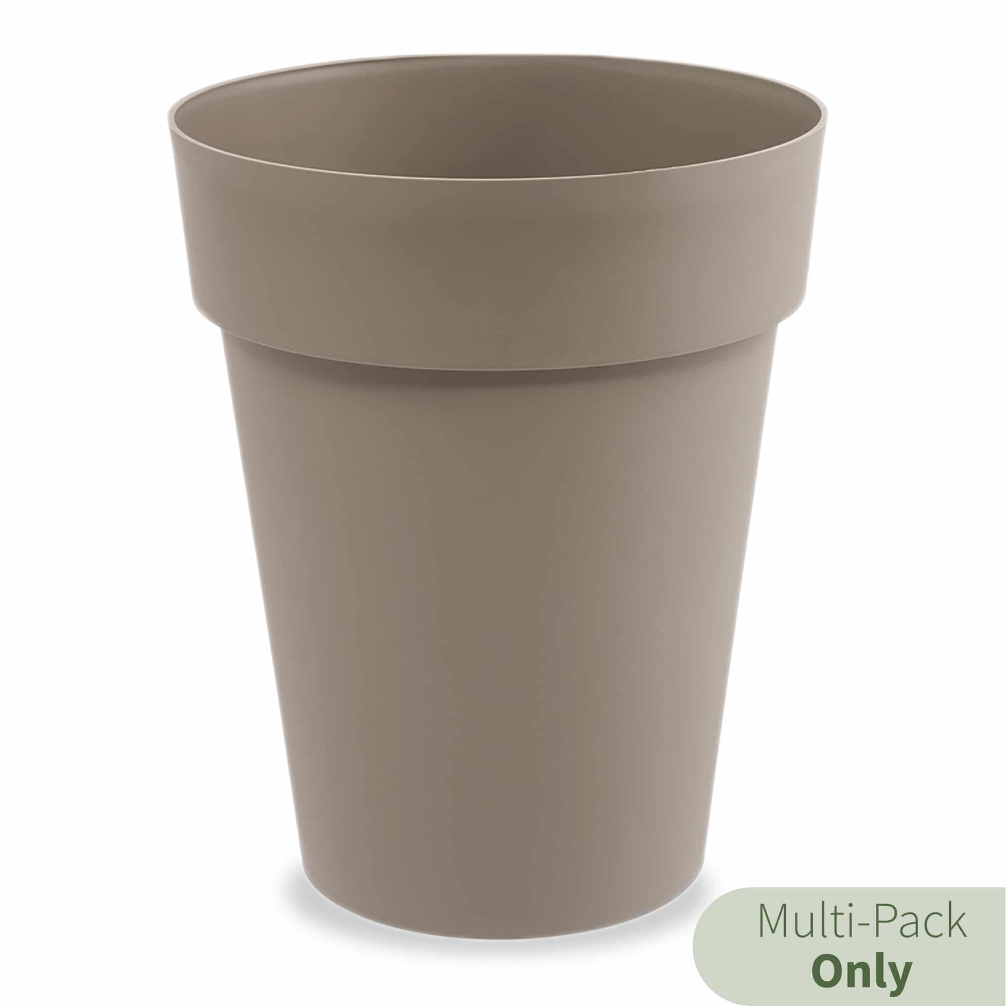 Pierre Tall Round Planters in Taupe Brown