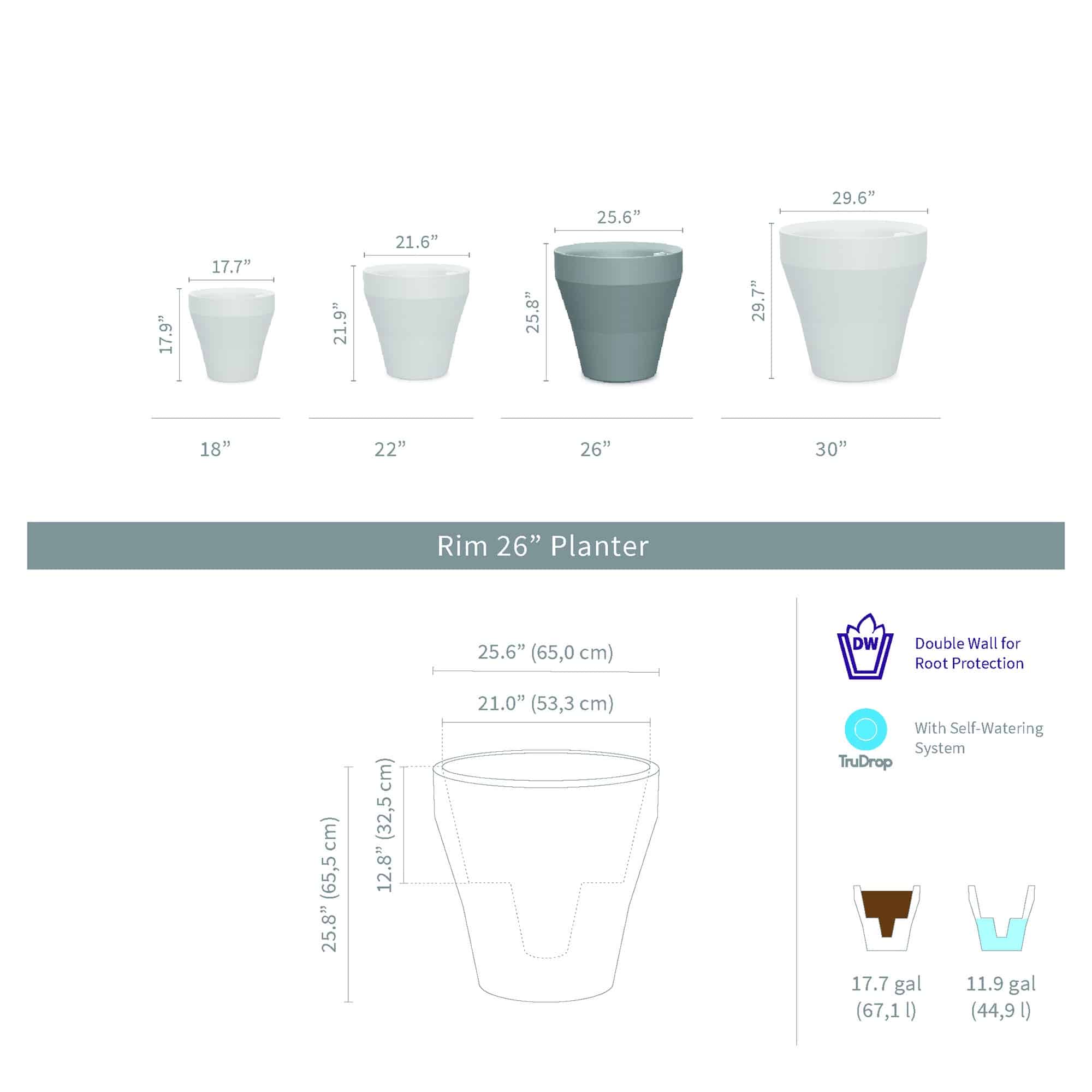 Rim 26 inches Planter