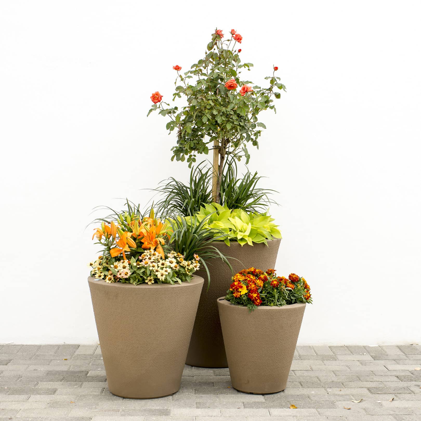 Set of three Dot Planters with TruDrop System