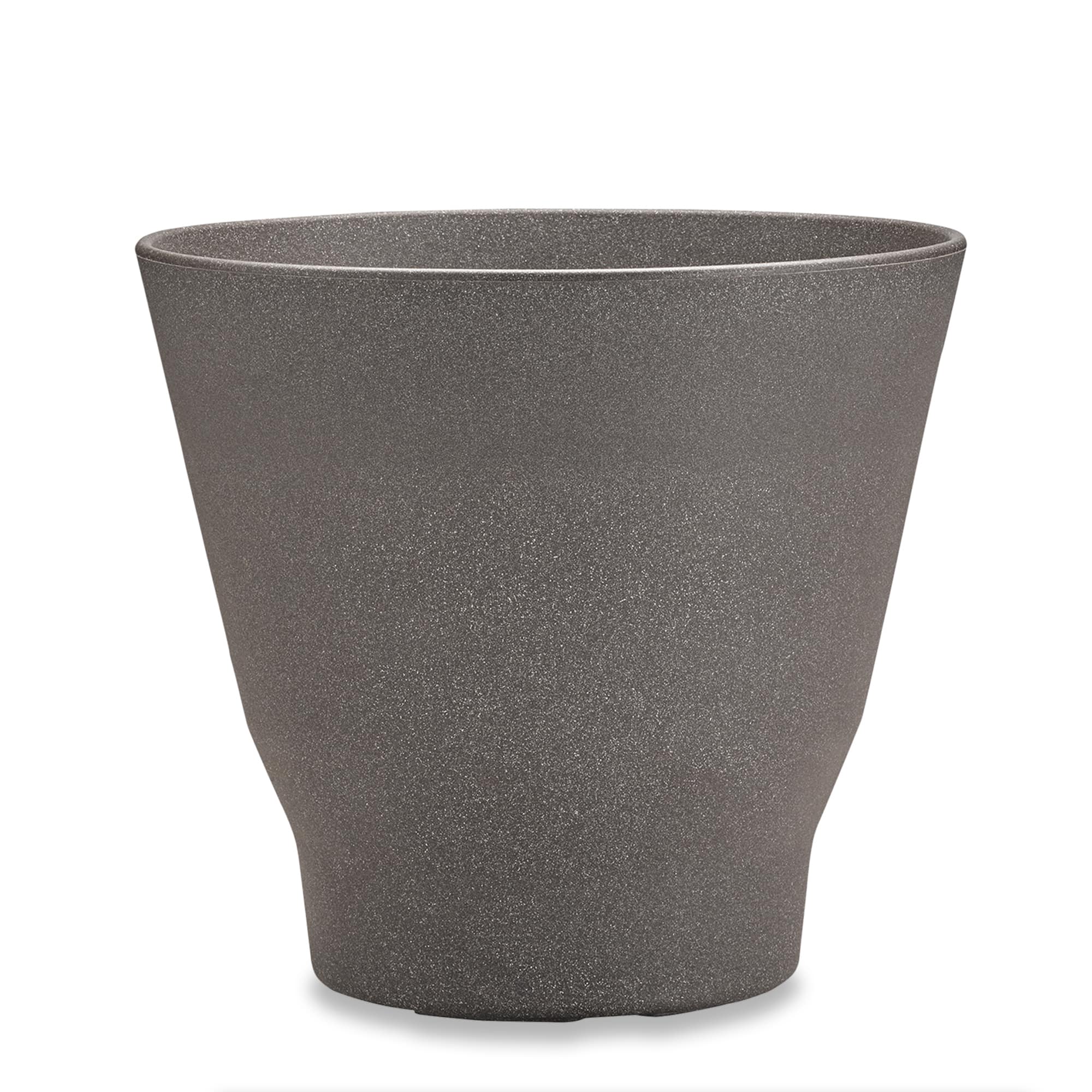 Ceramic Stoneware Flower Pot Retro Mid Century Grey Dotted Round Vase Planter 