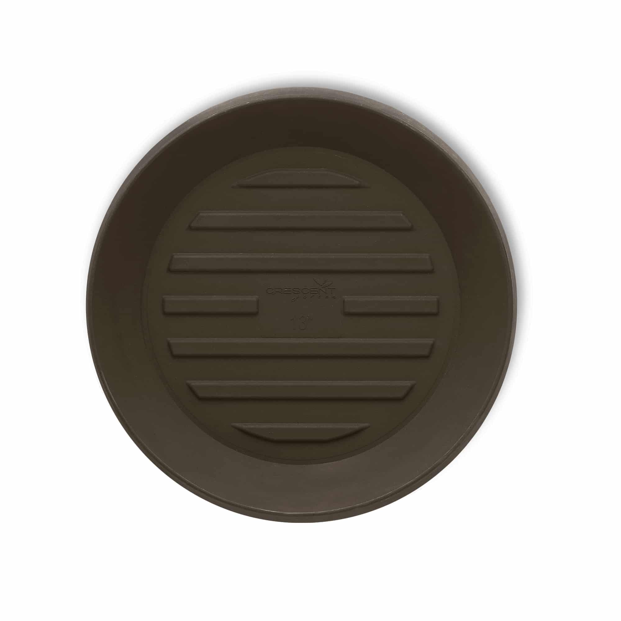 universal round saucer in bark brown