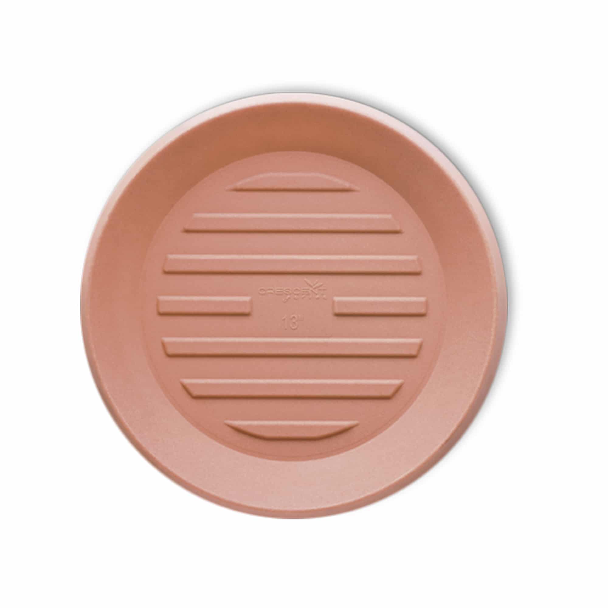 universal round saucer in weathered terracotta