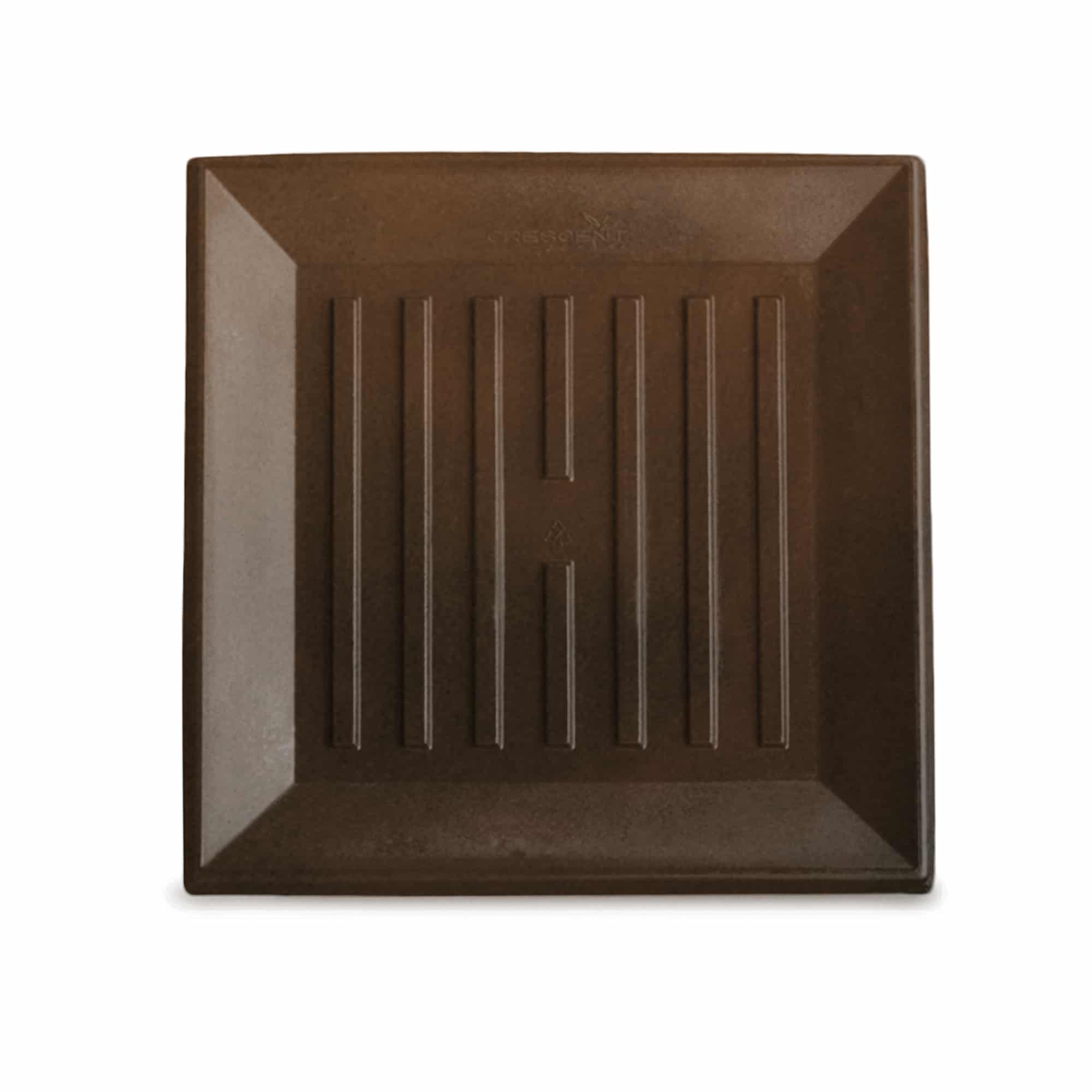 universal square saucer in rust brown – Rust-brown square planter saucer