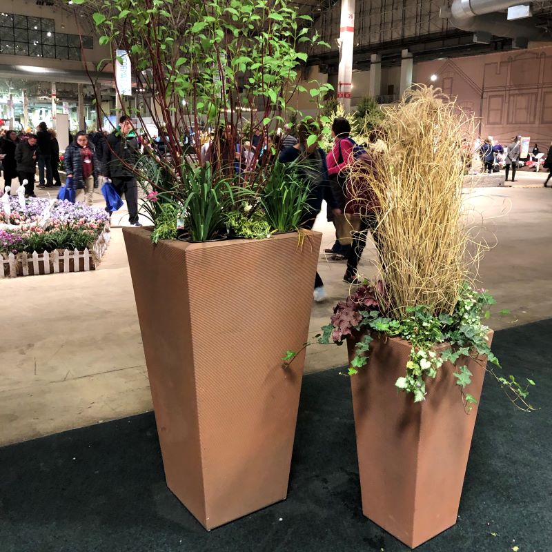 Bowery Tan Tall Square Planters for Trees Indoors