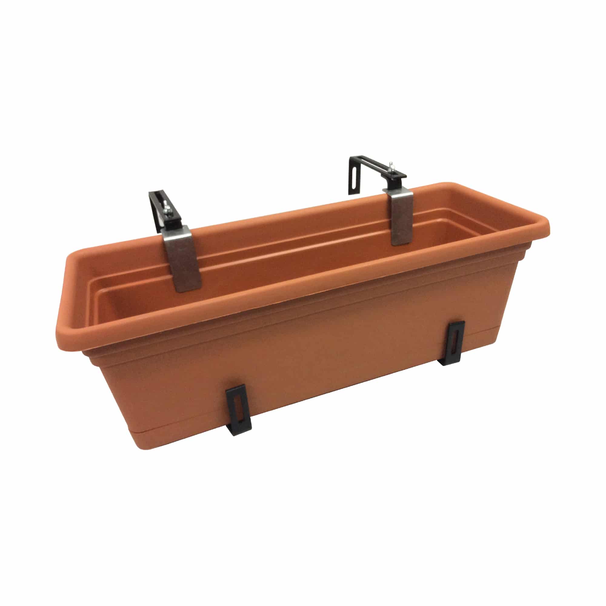 Orange Rectangular Rail Planter