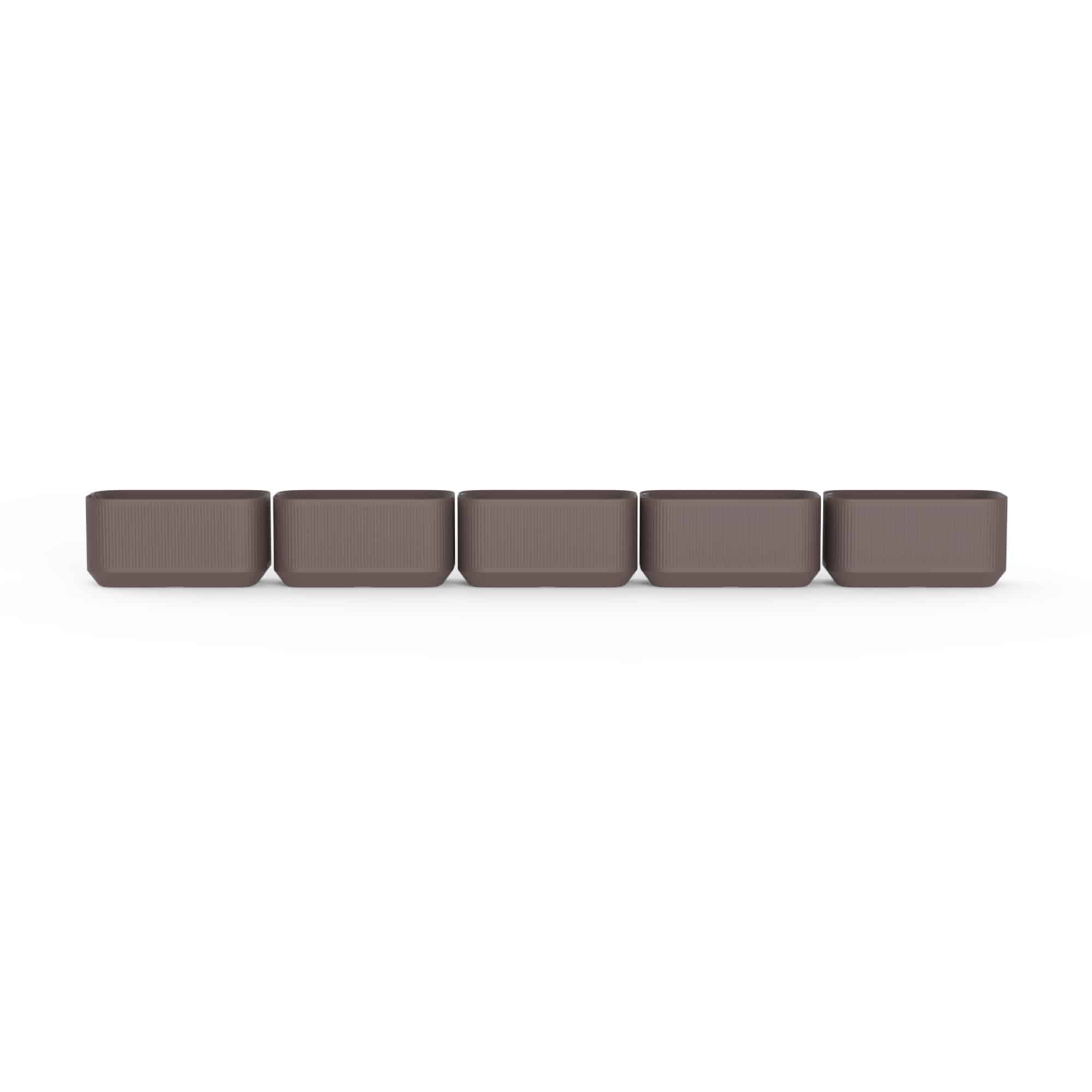 Brown Rectangular Trudop Planter Set
