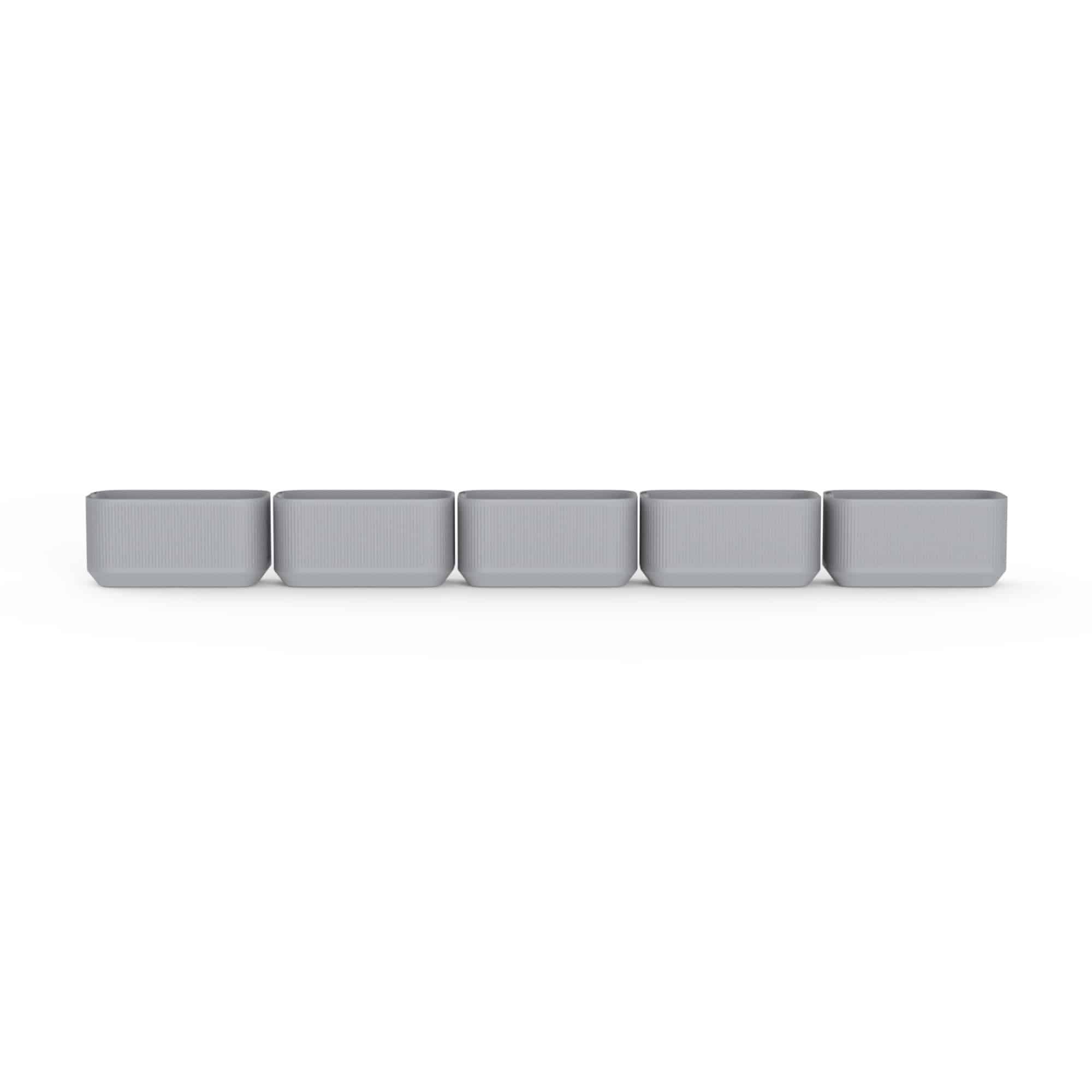 Grey Rectangular Trudop Planter Set