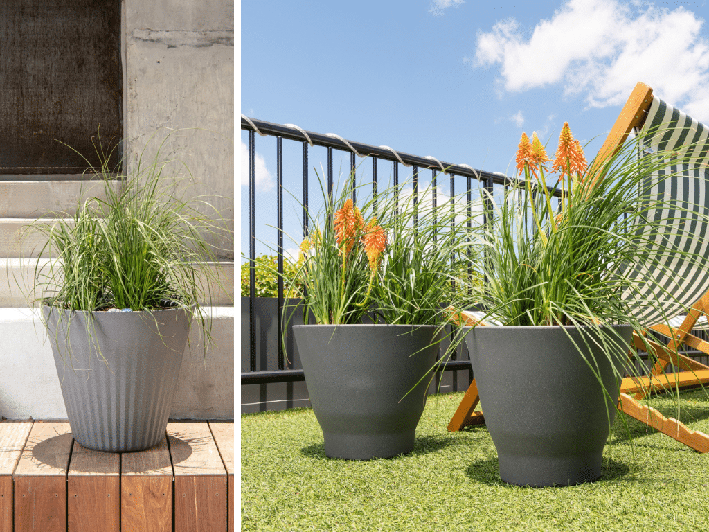Fold and Step planters in outdoor settings.