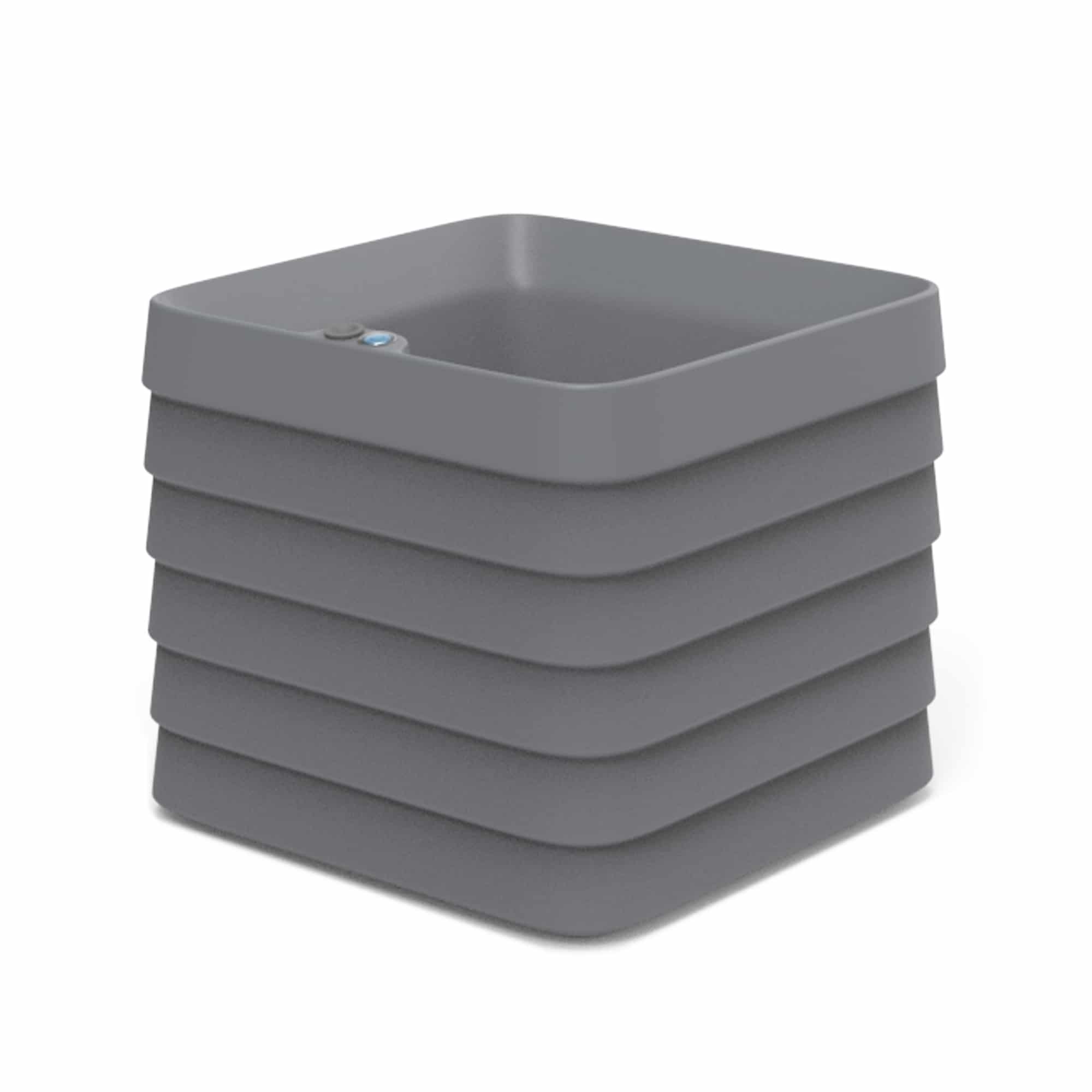 Grey TruDrop square Self Watering Planter