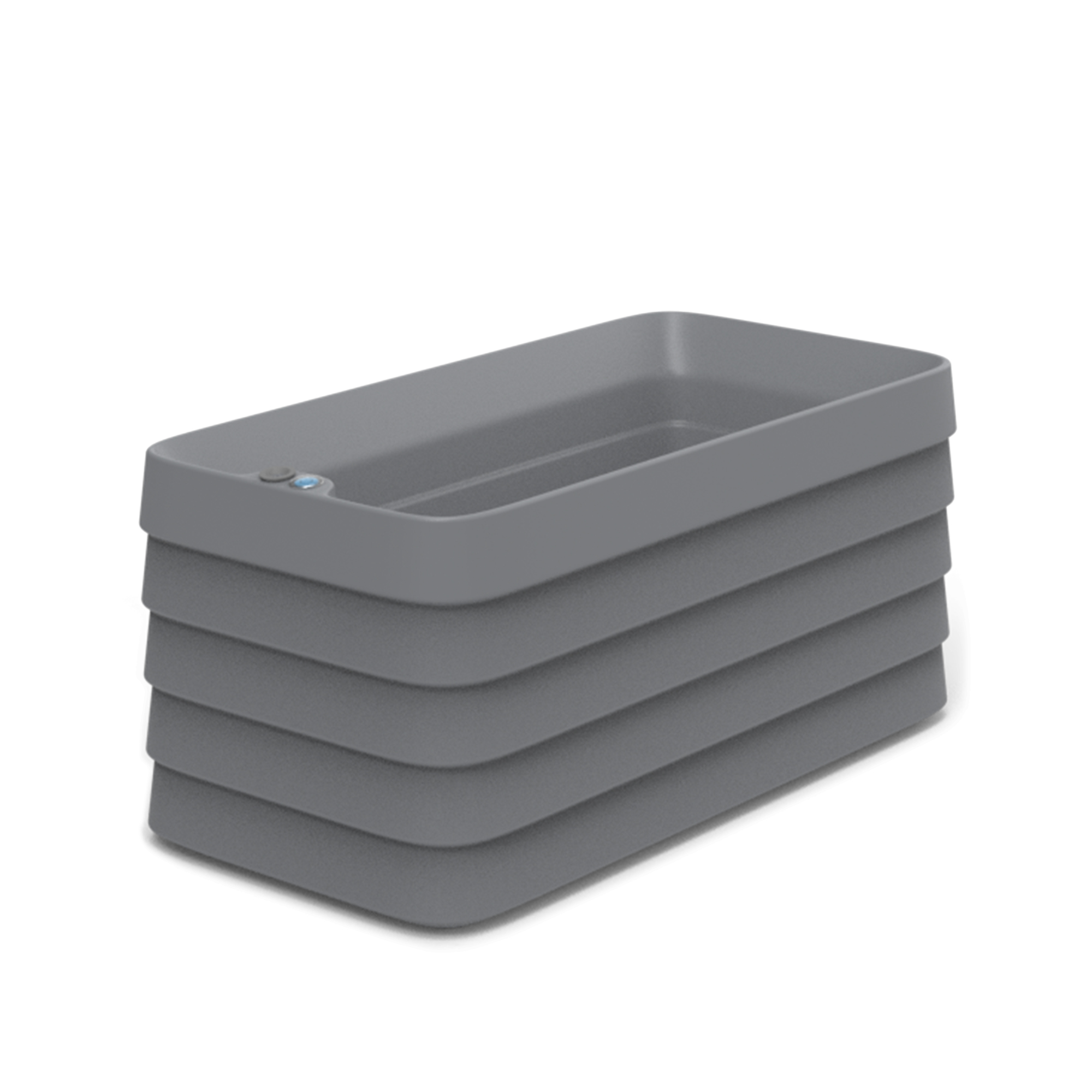 Grey TruDrop Rectangular Self Watering Planter