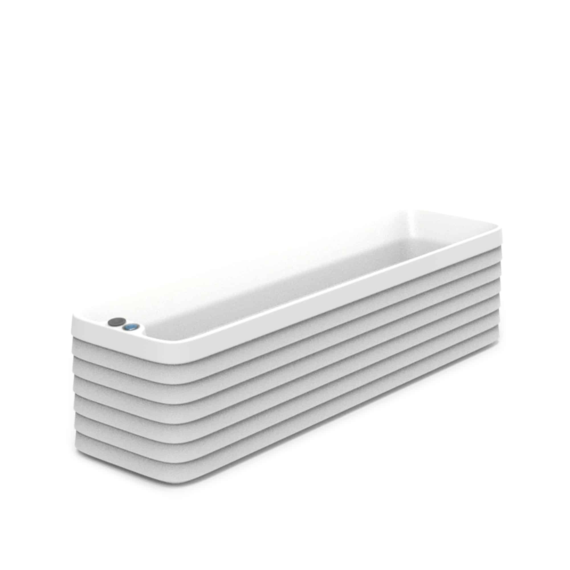 White TruDrop Rectangular Self Watering Planter – White rectangular window box planter