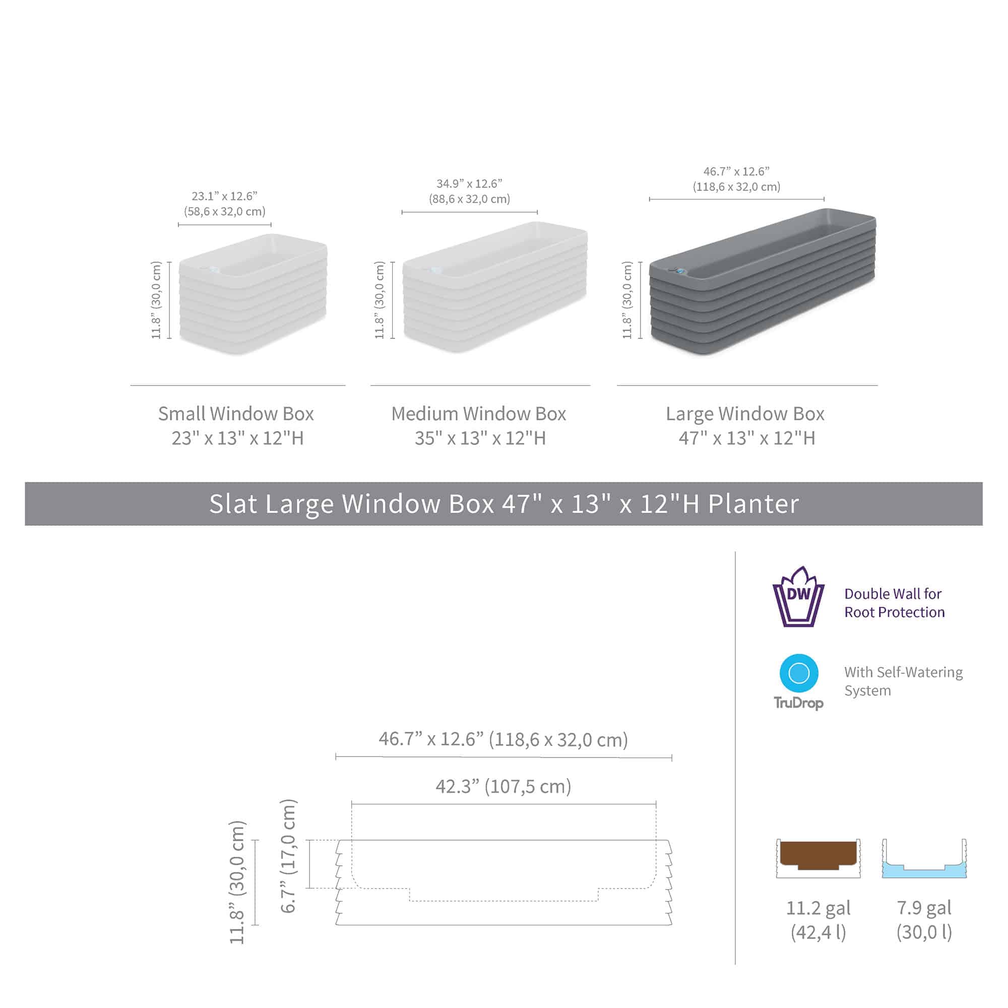 Infographic for Slat Large Window Box