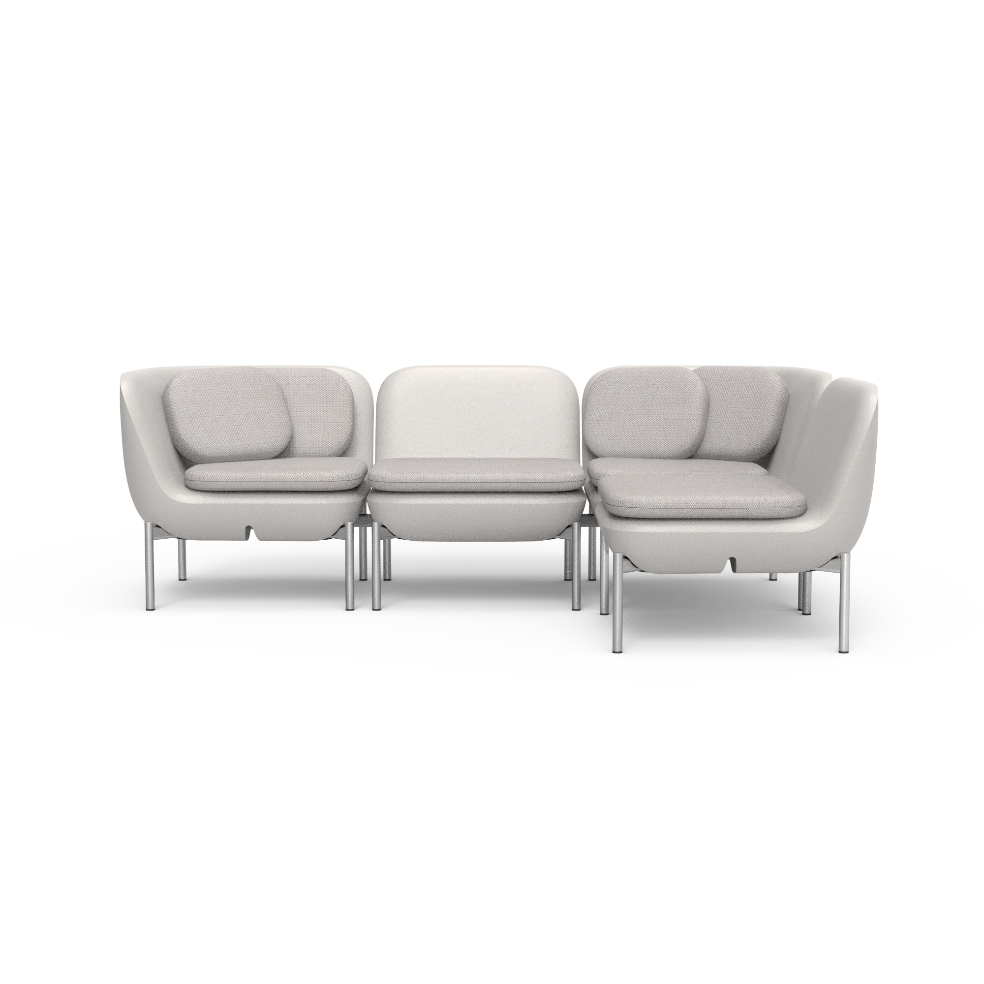 Pre-Configured-4-seater-Sofa-Parchment-Silver-Stainless-Front.