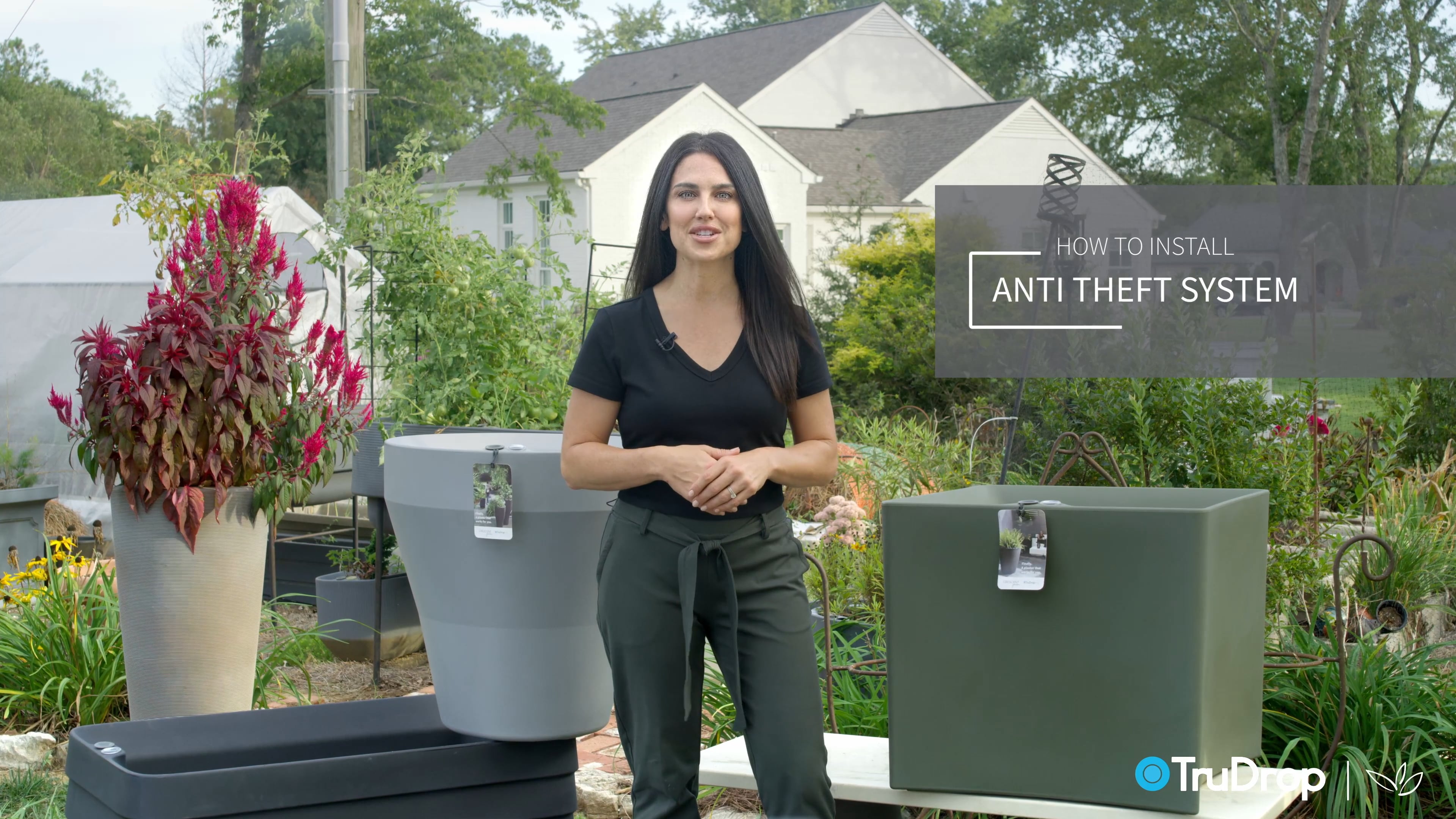 Video thumbnail: How to Install Anti Theft System with presenter beside TruDrop planters outdoors